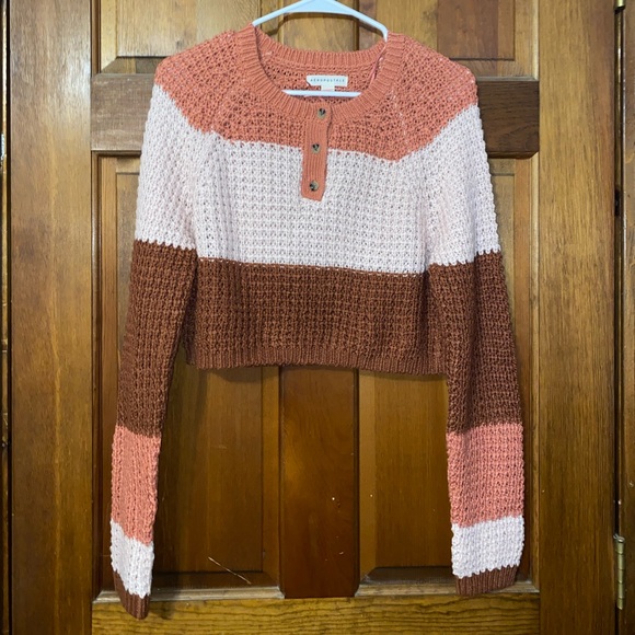 Aeropostale Colorblock Cropped Sweater - Picture 1 of 3